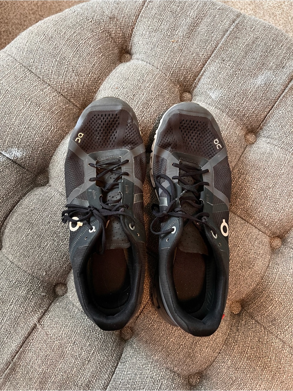 On Running Men's Black Athletic Running Shoes with Subtle Gray Accents